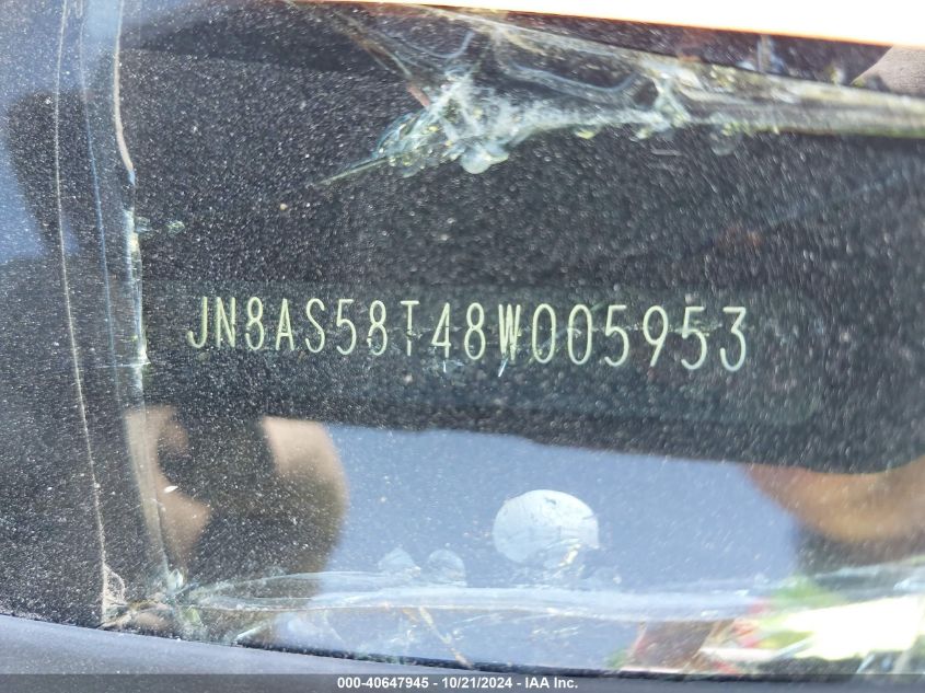 2008 Nissan Rogue Sl VIN: JN8AS58T48W005953 Lot: 40647945