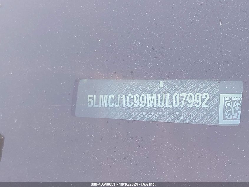 2021 Lincoln Corsair Standard VIN: 5LMCJ1C99MUL07992 Lot: 40648051