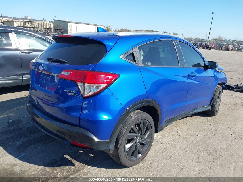 2022 Honda Hr-V Awd Sport VIN: 3CZRU6H13NM701397 Lot: 40648206