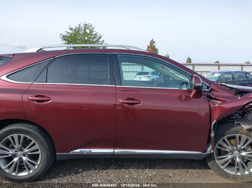 2014 Lexus Rx 450H VIN: JTJBC1BA7E2452841 Lot: 40648402