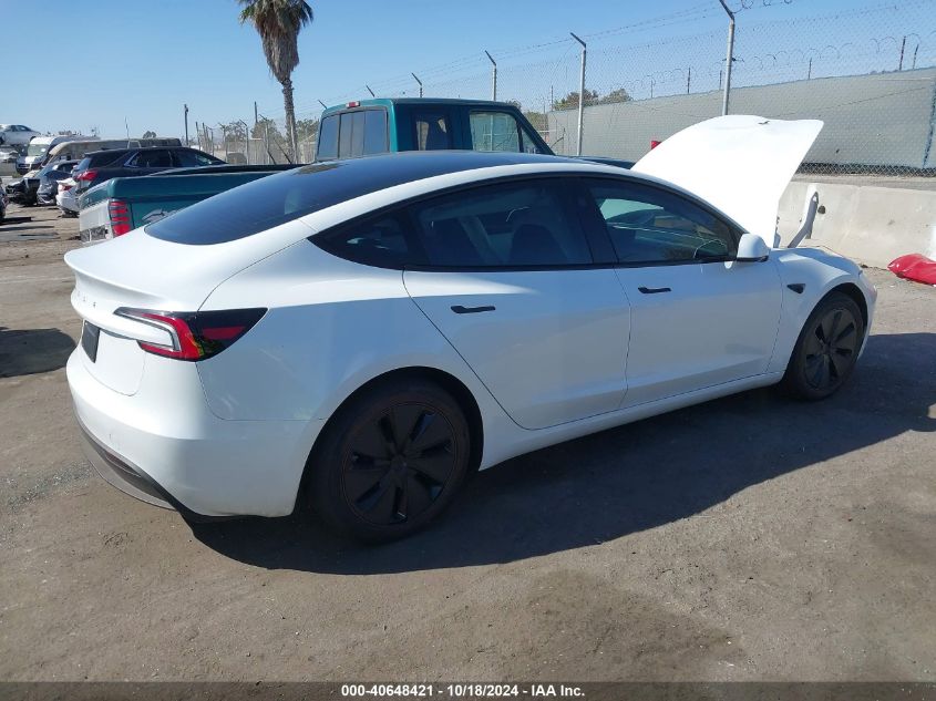 2024 Tesla Model 3 Rear-Wheel Drive VIN: 5YJ3E1EA7RF812528 Lot: 40648421