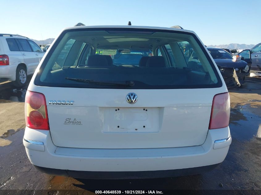 2003 Volkswagen Passat Gl VIN: WVWND63B63E127854 Lot: 40648539