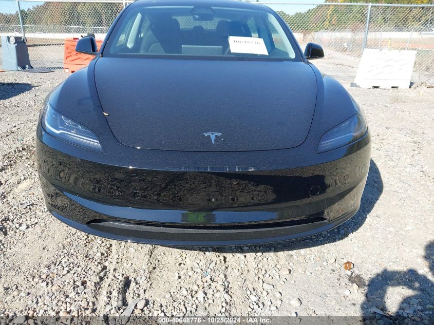 2024 Tesla Model 3 Long Range Dual Motor All-Wheel Drive VIN: 5YJ3E1EB4RF807974 Lot: 40648776