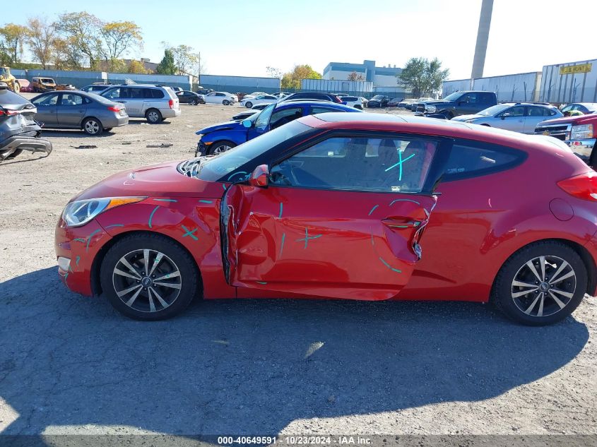 2012 Hyundai Veloster Base W/Red/Black VIN: KMHTC6AD5CU067825 Lot: 40649591