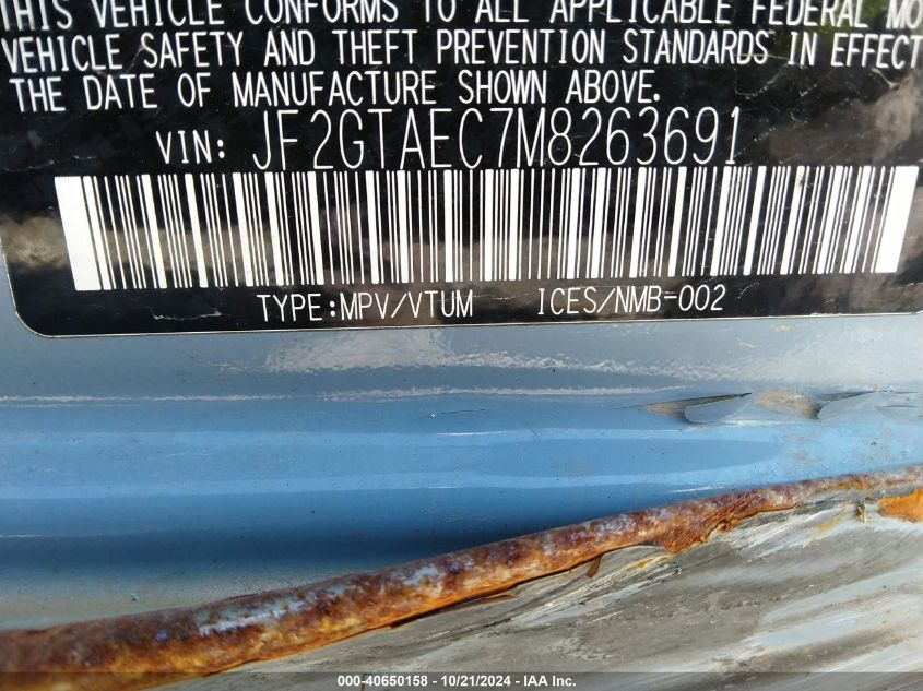 2021 Subaru Crosstrek Premium VIN: JF2GTAEC7M8263691 Lot: 40650158