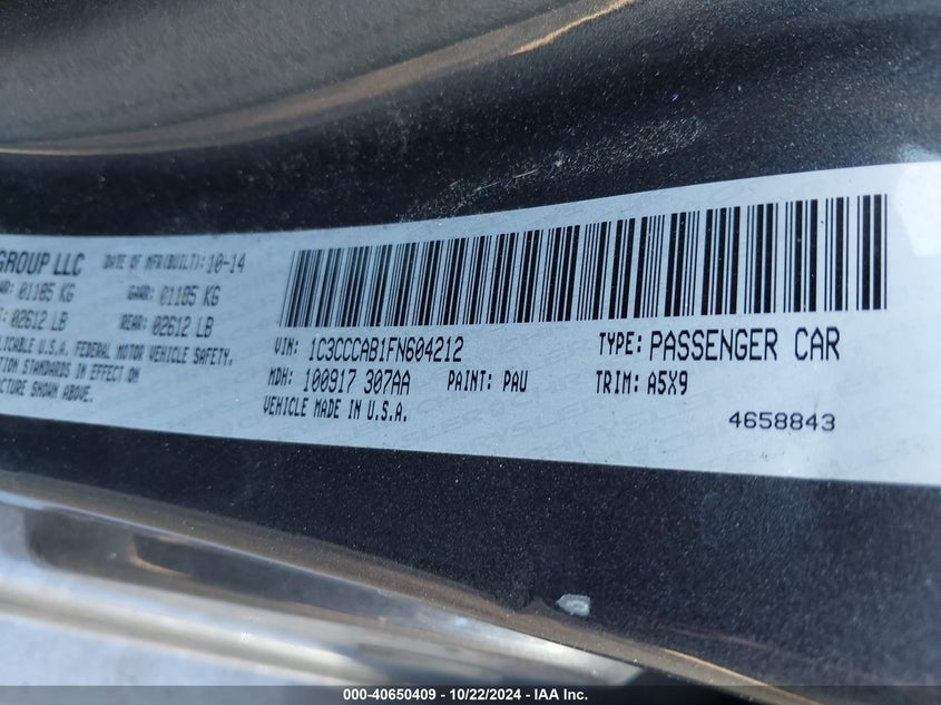 2015 CHRYSLER 200 LIMITED - 1C3CCCAB1FN604212