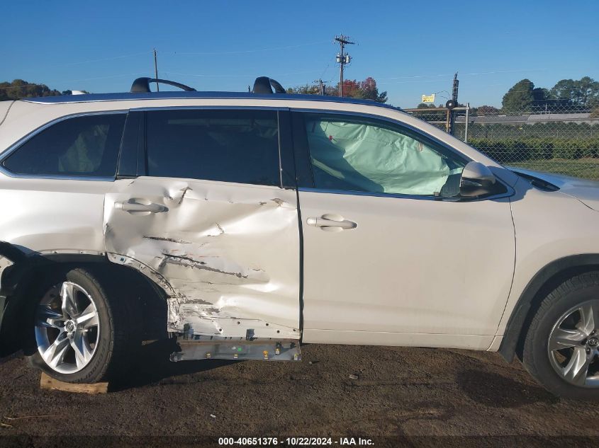 2016 Toyota Highlander Limited V6 VIN: 5TDDKRFH3GS303746 Lot: 40651376