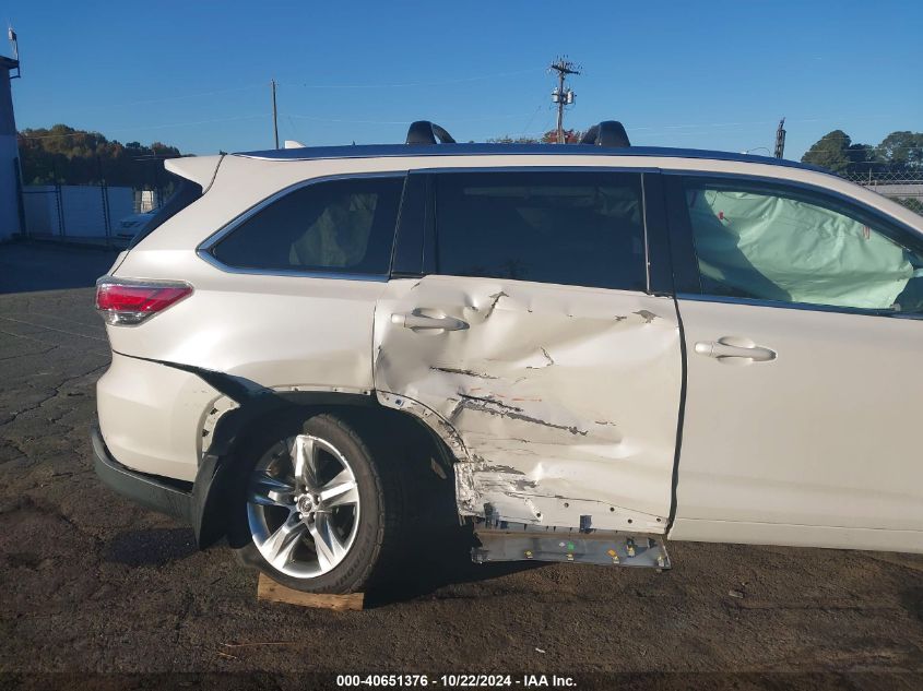 2016 Toyota Highlander Limited V6 VIN: 5TDDKRFH3GS303746 Lot: 40651376