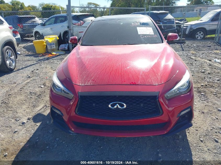 2019 Infiniti Q50 Red Sport 400 VIN: JN1FV7AP6KM760058 Lot: 40651616