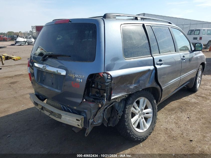 2006 Toyota Highlander Hybrid V6 VIN: JTEDW21A960012039 Lot: 40652434