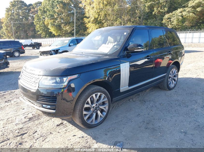 2016 Land Rover Range Rover 3.0L V6 Supercharged Hse VIN: SALGS2PF6GA290143 Lot: 40653029