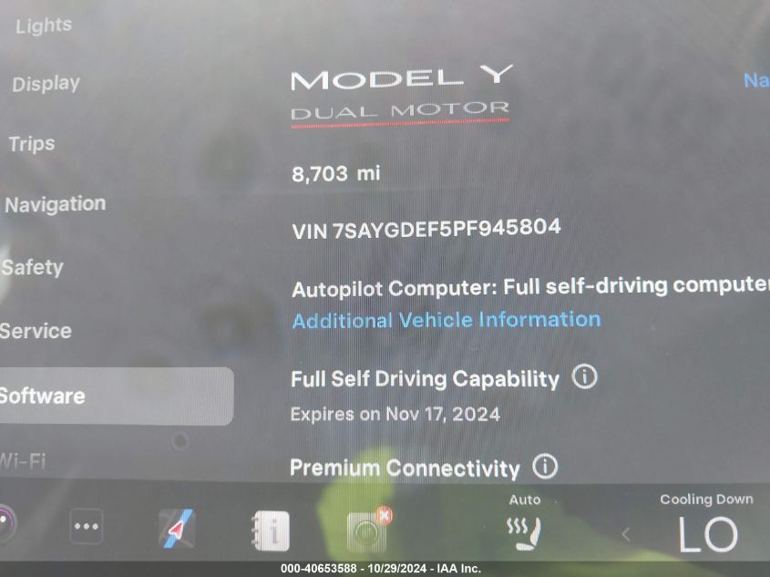 2023 Tesla Model Y Performance Dual Motor All-Wheel Drive VIN: 7SAYGDEF5PF945804 Lot: 40653588