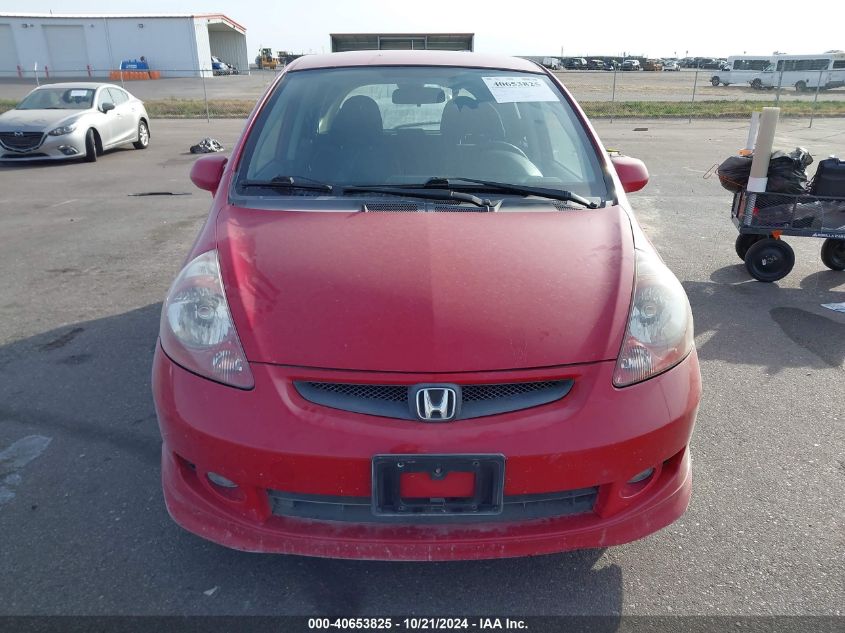 2007 Honda Fit Sport VIN: JHMGD38607S067126 Lot: 40653825