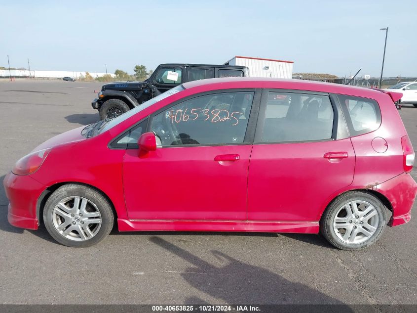 2007 Honda Fit Sport VIN: JHMGD38607S067126 Lot: 40653825