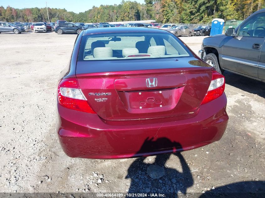 2012 Honda Civic Sdn Lx VIN: 19XFB2F56CE345659 Lot: 40654399