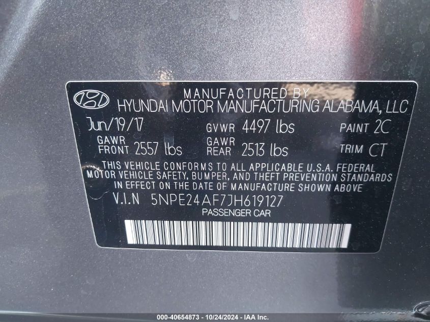 2018 HYUNDAI SONATA SE - 5NPE24AF7JH619127