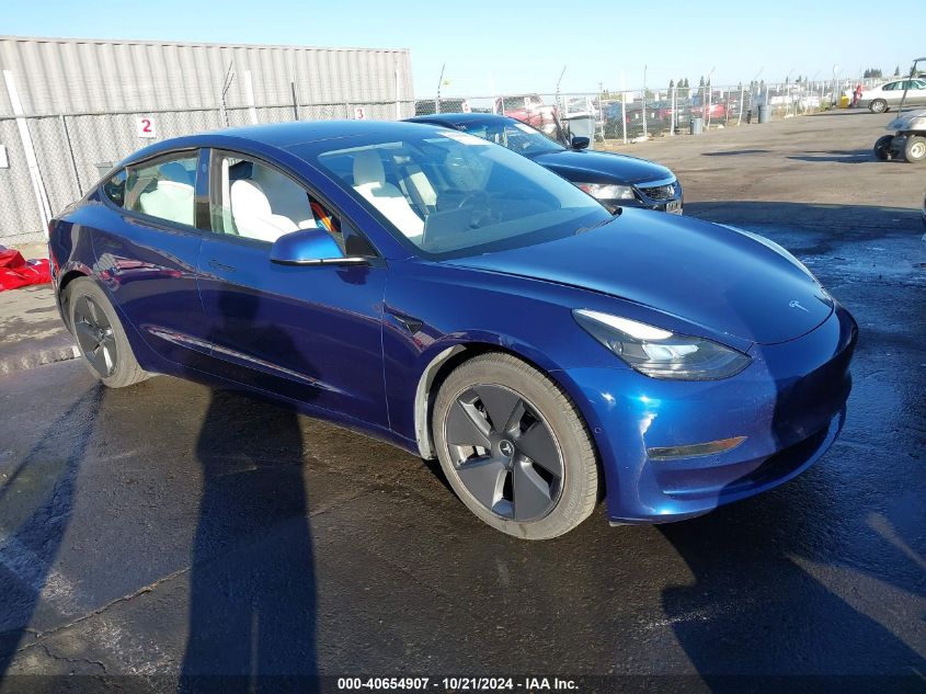 2021 Tesla Model 3 Standard Range Plus Rear-Wheel Drive VIN: 5YJ3E1EA2MF938689 Lot: 40654907