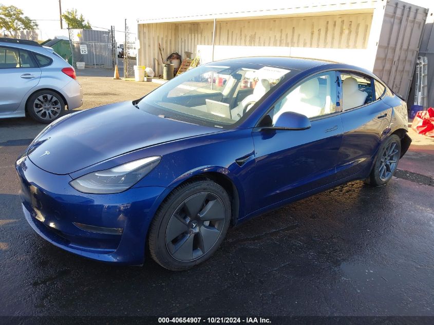 2021 Tesla Model 3 Standard Range Plus Rear-Wheel Drive VIN: 5YJ3E1EA2MF938689 Lot: 40654907