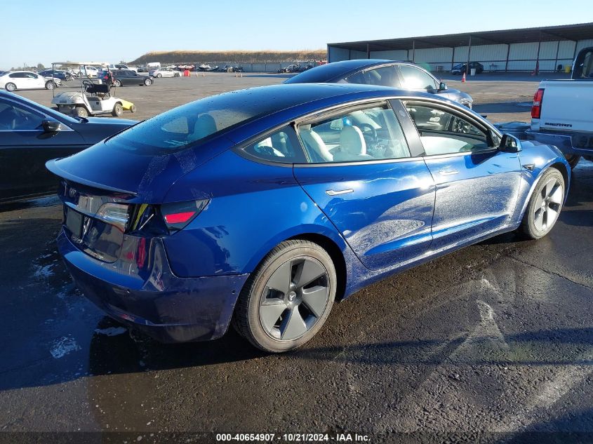 2021 Tesla Model 3 Standard Range Plus Rear-Wheel Drive VIN: 5YJ3E1EA2MF938689 Lot: 40654907