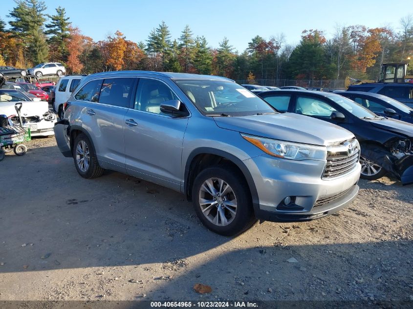 2015 Toyota Highlander Xle V6 VIN: 5TDJKRFH4FS224118 Lot: 40654965