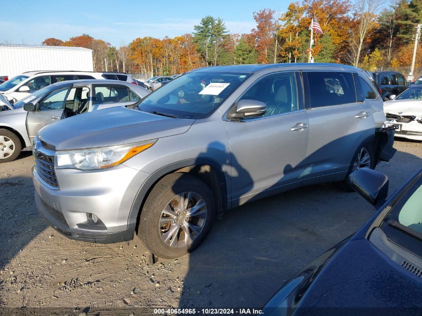 2015 Toyota Highlander Xle V6 VIN: 5TDJKRFH4FS224118 Lot: 40654965