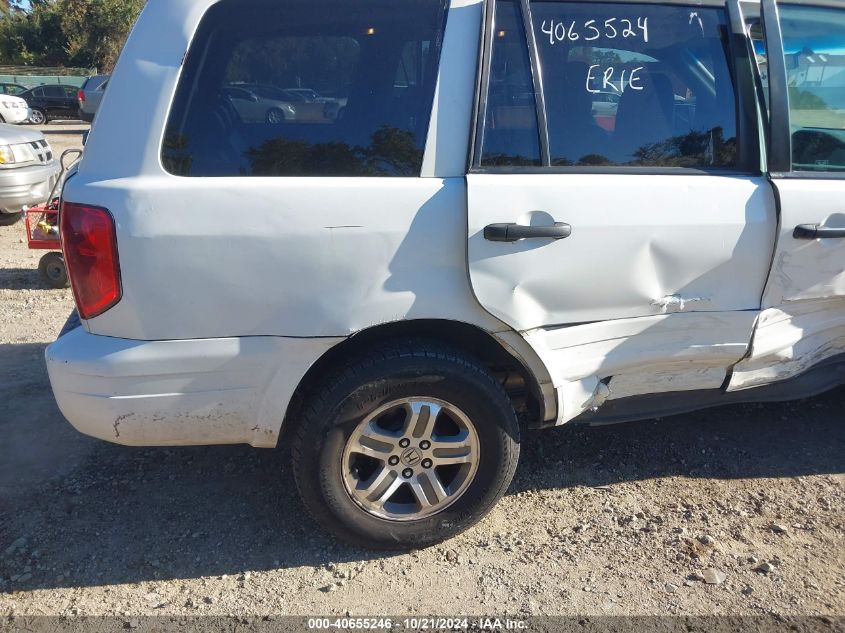 2005 Honda Pilot Ex-L VIN: 5FNYF185X5B059704 Lot: 40655246