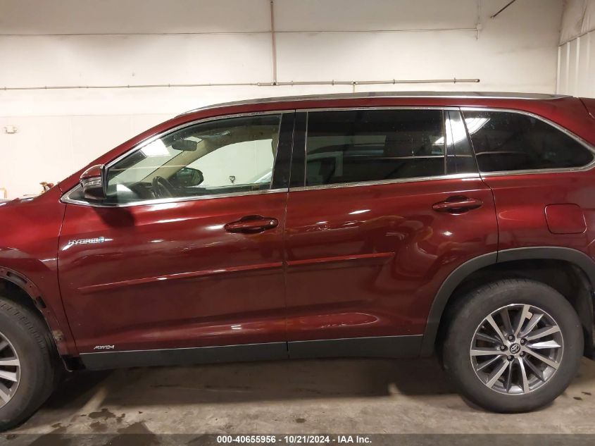 2019 Toyota Highlander Hybrid Xle VIN: 5TDJGRFH5KS055738 Lot: 40655956