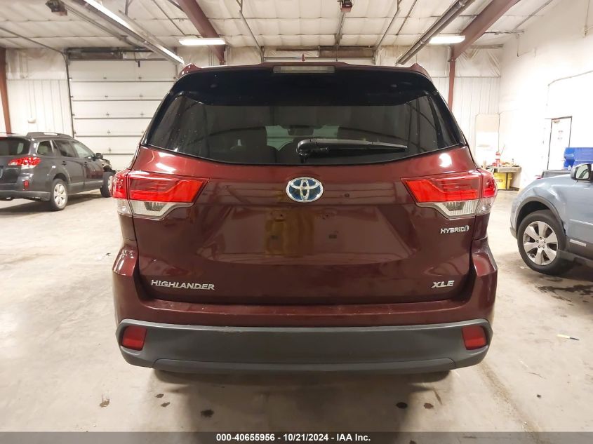 2019 Toyota Highlander Hybrid Xle VIN: 5TDJGRFH5KS055738 Lot: 40655956