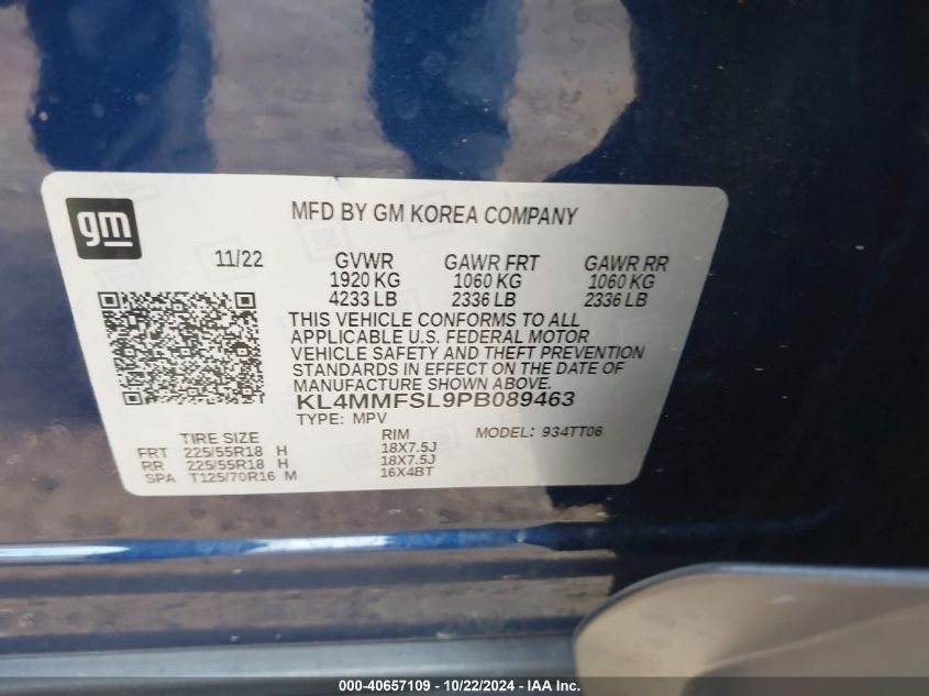 2023 Buick Encore Gx Essence Fwd VIN: KL4MMFSL9PB089463 Lot: 40657109