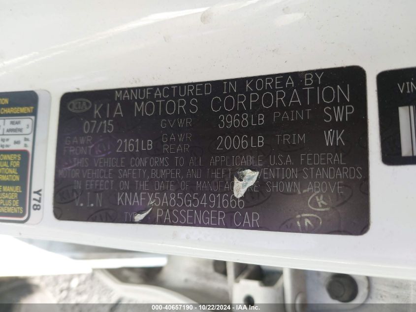 2016 KIA FORTE EX - KNAFX5A85G5491666