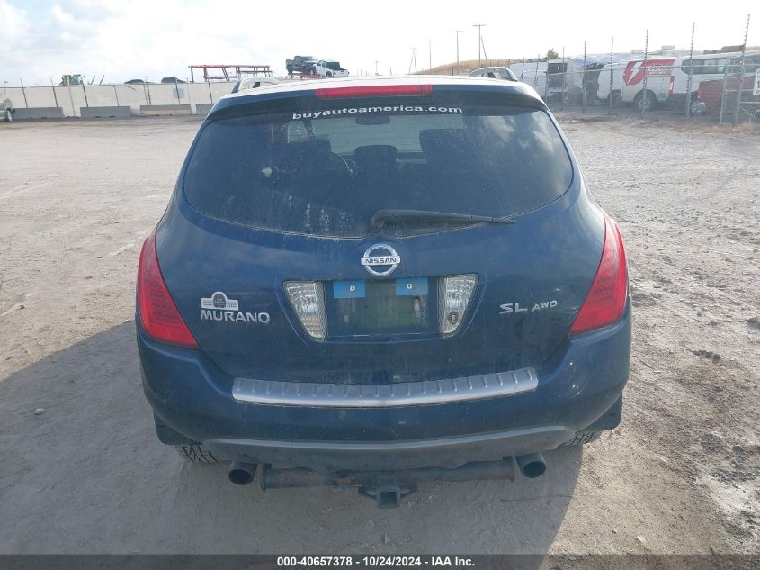 2006 Nissan Murano Sl VIN: JN8AZ08W16W512315 Lot: 40657378