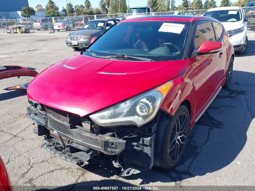 2013 Hyundai Veloster Turbo W/Black VIN: KMHTC6AE2DU114383 Lot: 40657557