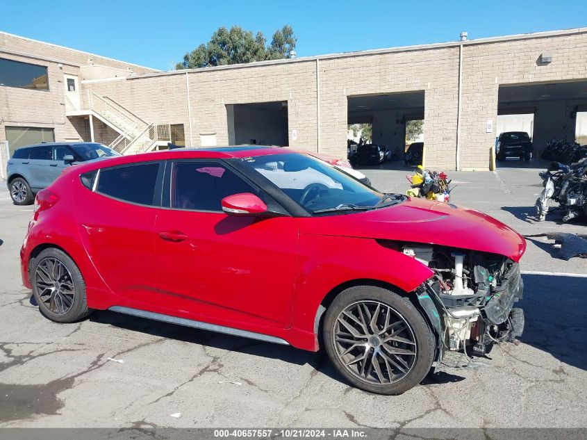 2013 Hyundai Veloster Turbo W/Black VIN: KMHTC6AE2DU114383 Lot: 40657557