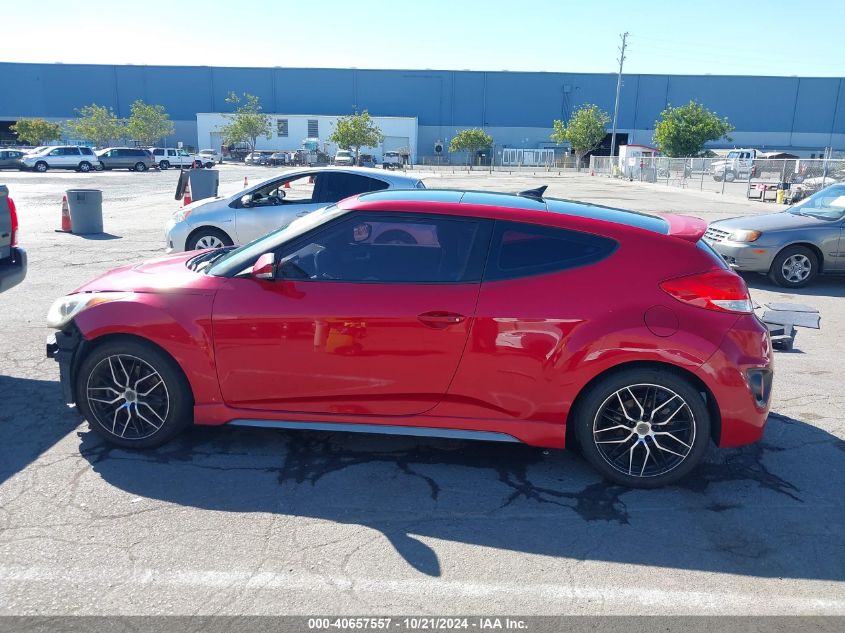 2013 Hyundai Veloster Turbo W/Black VIN: KMHTC6AE2DU114383 Lot: 40657557