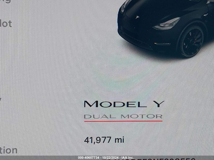 2022 Tesla Model Y Performance Dual Motor All-Wheel Drive VIN: 7SAYGDEF8NF398556 Lot: 40657734