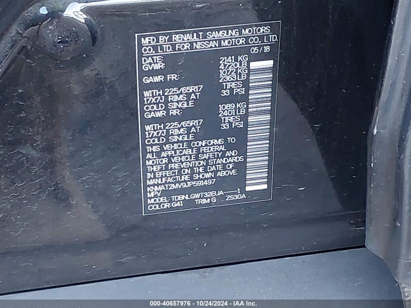 2018 NISSAN ROGUE SV - KNMAT2MV9JP591497