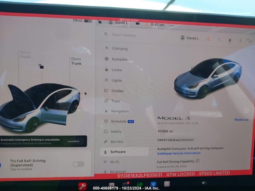 2020 Tesla Model 3 Standard Range Plus Rear-Wheel Drive/Standard Range Rear-Wheel Drive VIN: 5YJ3E1EA2LF633031 Lot: 40658179