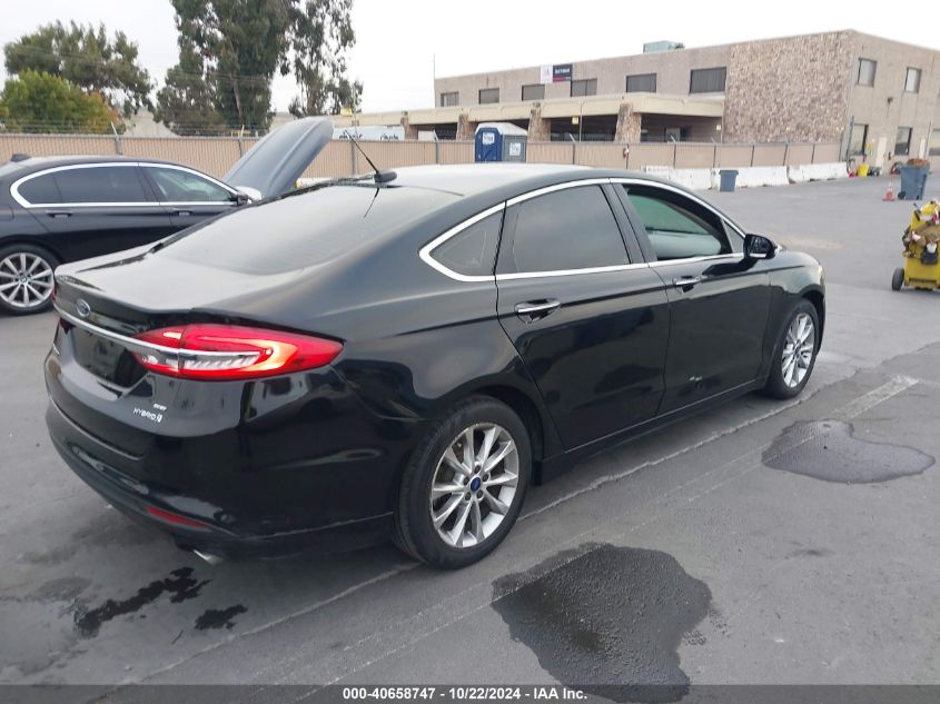 VIN 3FA6P0LU8HR196937 2017 Ford Fusion, Hybrid SE no.4