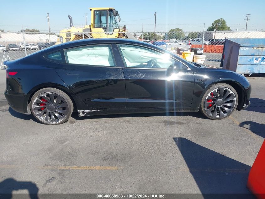 2023 Tesla Model 3 Performance Dual Motor All-Wheel Drive VIN: 5YJ3E1EC0PF712222 Lot: 40658983