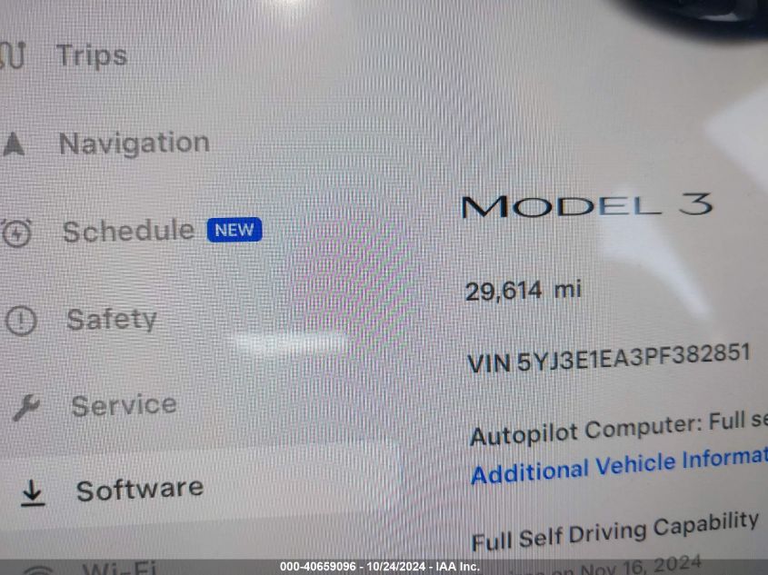 2023 TESLA MODEL 3 REAR-WHEEL DRIVE - 5YJ3E1EA3PF382851