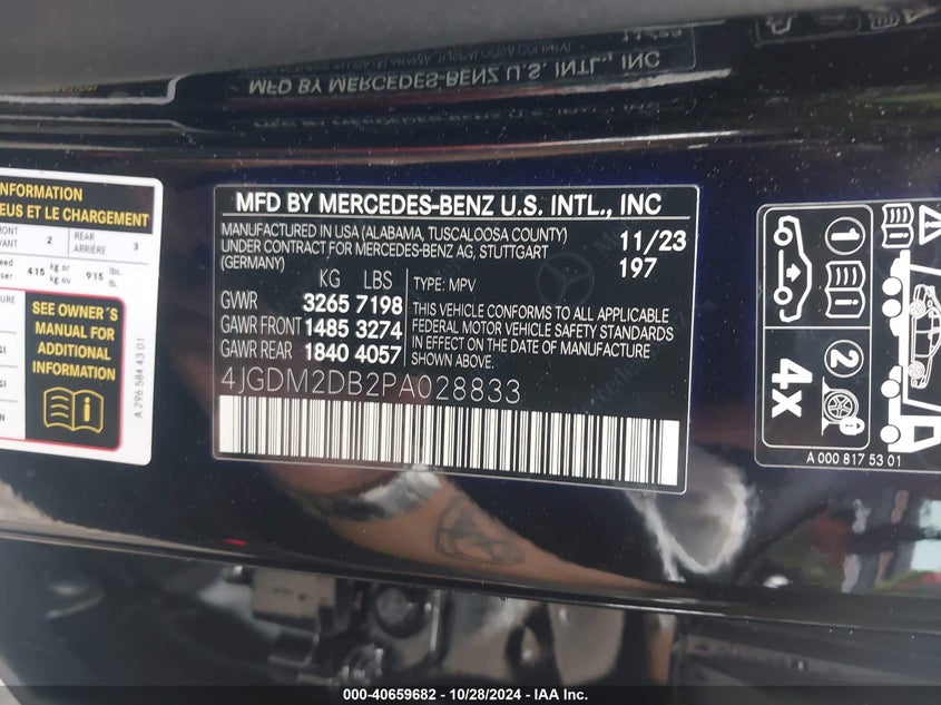 2023 MERCEDES-BENZ EQS 450+ SUV 4JGDM2DB2PA028833