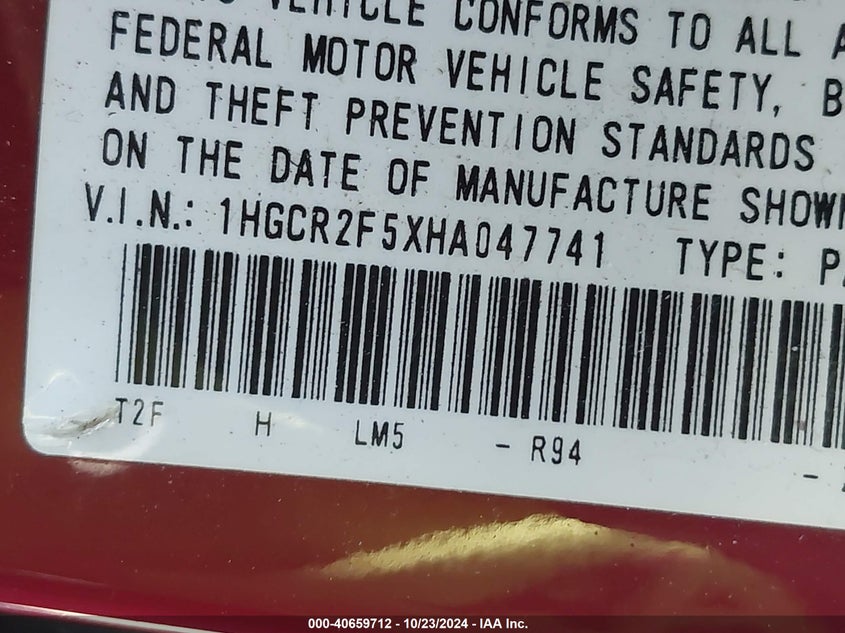 2017 HONDA ACCORD SPORT - 1HGCR2F5XHA047741