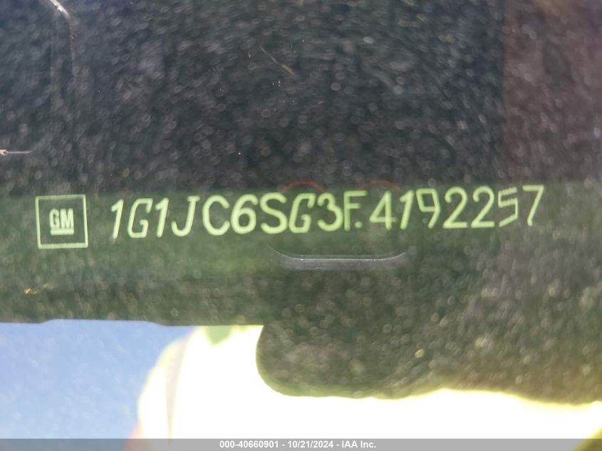 2015 Chevrolet Sonic Lt Auto VIN: 1G1JC6SG3F4192257 Lot: 40660901