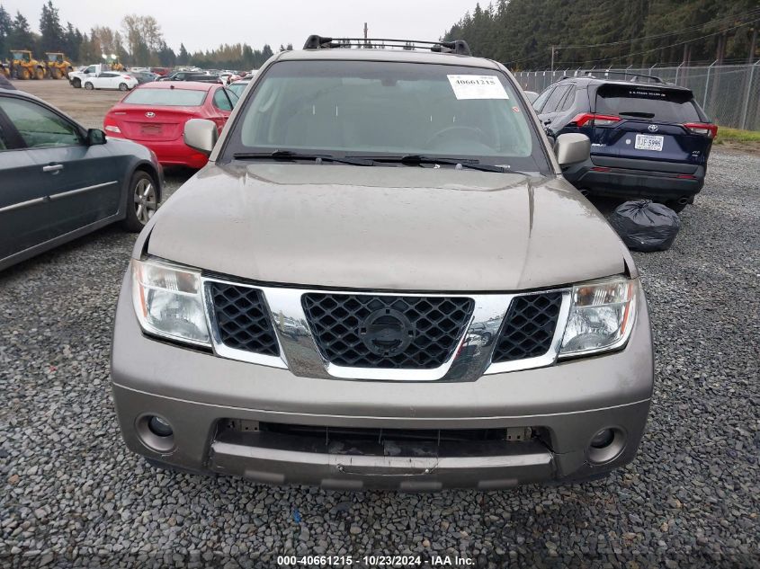 2005 Nissan Pathfinder Se VIN: 5N1AR18W85C764317 Lot: 40661215