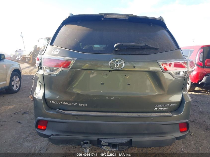 2016 Toyota Highlander Limited Platinum V6 VIN: 5TDDKRFH3GS303763 Lot: 40661744