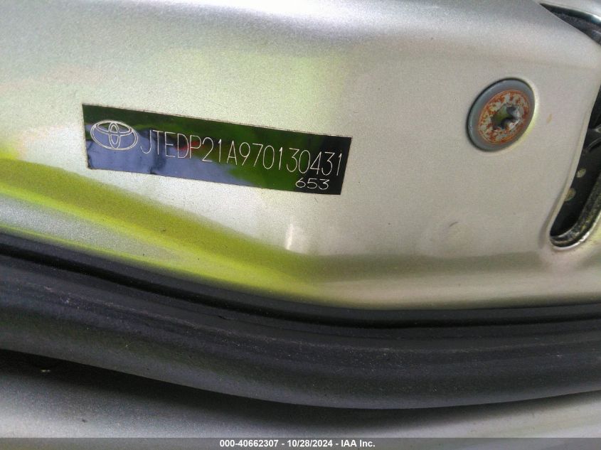2007 Toyota Highlander V6 VIN: JTEDP21A970130431 Lot: 40662307