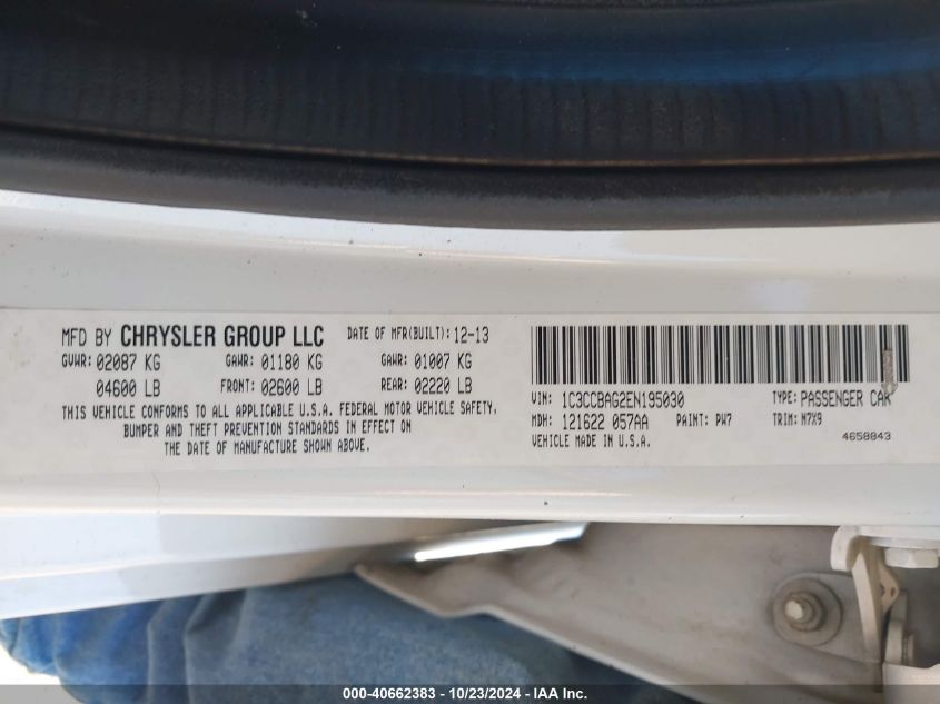 2014 CHRYSLER 200 LX - 1C3CCBAG2EN195030