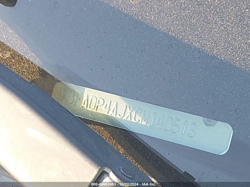 2012 Ford Fiesta S VIN: 3FADP4AJXCM140513 Lot: 40662463