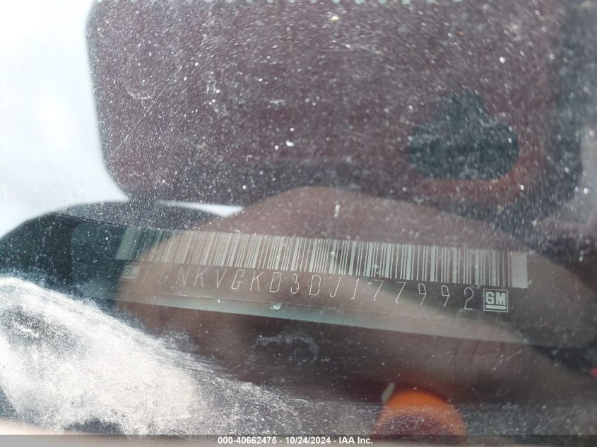 2013 Chevrolet Traverse 1Lt VIN: 1GNKVGKD3DJ177992 Lot: 40662475