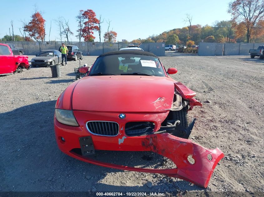 2005 BMW Z4 2.5I VIN: 4USBT33505LS55319 Lot: 40662784